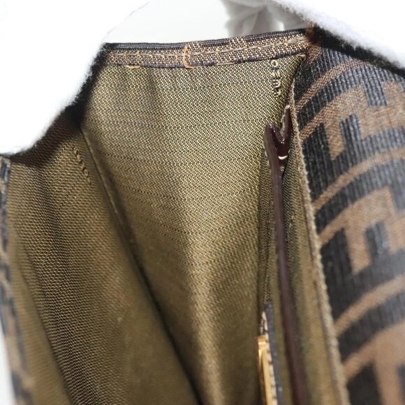 FENDI Zucca Canvas Shoulder Bag Black Brown Auth 129768 - Picture 12 of 16